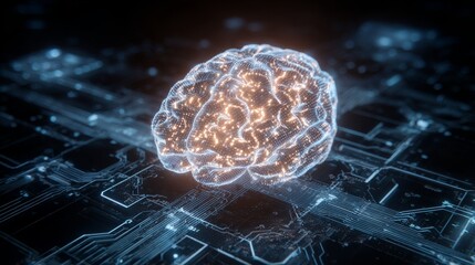 visual metaphor of a brain made of code and circuits