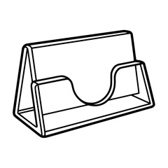 Empty Acrylic Business Card Holder Display Stand Vector Mockup Isolated