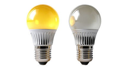 Illuminating Alternatives: A visual comparison of two energy-efficient light bulbs showcases the stark difference between a warm, inviting glow and a cool, efficient alternative. 