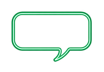 Isolated green speech bubble shape for social media commenting, messaging, and talking