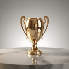 Celebrate monumental achievements with this gleaming golden trophy, a symbol of success and victory, perfect for awards ceremonies and honoring excellence