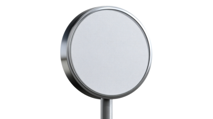 Blank Display Billboard: A modern, minimalist billboard features a pristine, circular display, ready to showcase a captivating message against a backdrop of the sky.