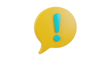 Isolated Notification Speech Bubble with Exclamation Point, Alert or Warning Message