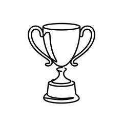 Continuous one line drawing of trophy