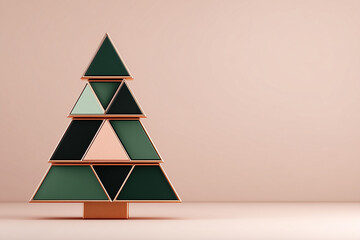 Modern decorative Christmas tree made of geometric shapes  