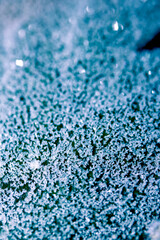 Abstract Frosty Ice Background in Blue natureal frost