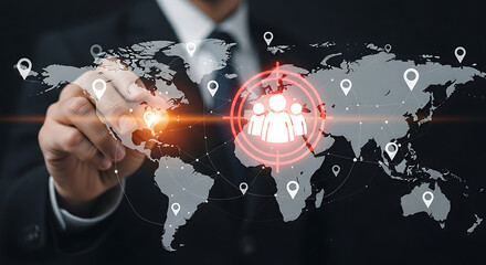 Man holding a lightbulb with question marks floating above it in a dark environment