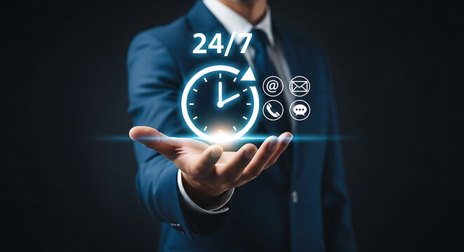 Man holding magnifying glass over risk management text with financial icons around him - Powered by Adobe