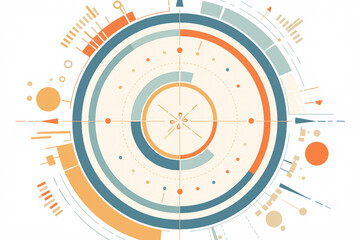 Vintage Retro Generative AI Data Visualization With Infographic Graphs Charts And Analytics Design Elements For Creative Information Display