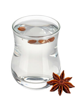 Milky turkish rak? cocktail with water, the iconic lion's milk drink of turkey in a tall glass, beautifully captured isolated on white background