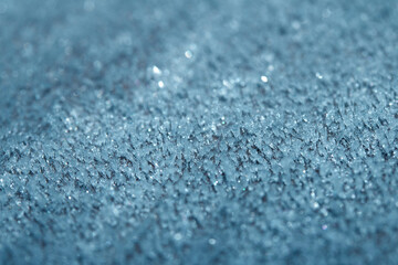Abstract Frosty Ice Background in Blue natureal frost