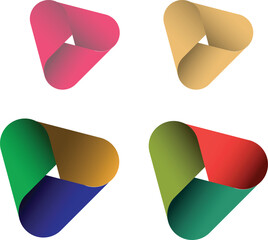 Abstract Colorful Triangular Loop Logos with Gradient Design