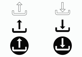 Dynamic upload and download icon set for website design and app development projects, showcasing data transfer and file management functionality