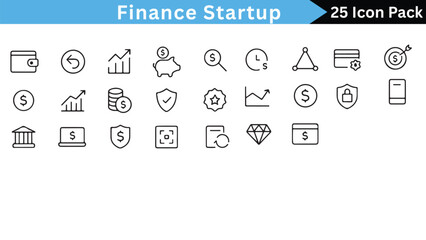 Modern icon set with diverse color palette and classic typography