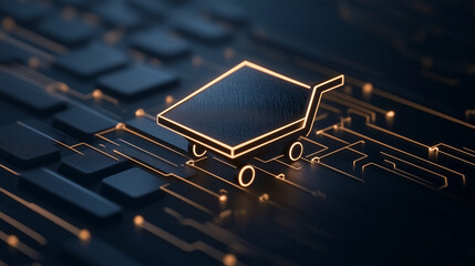 Digital Shopping Concept with Black Friday Button