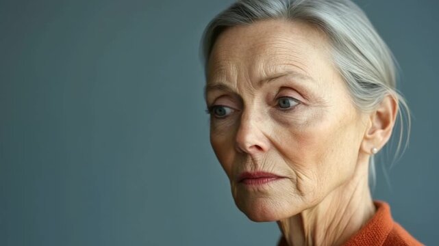 This video features an elderly woman showcasing wisdom and depth. Her expressions tell a story of life and resilience. Perfect for inspiring content. AI