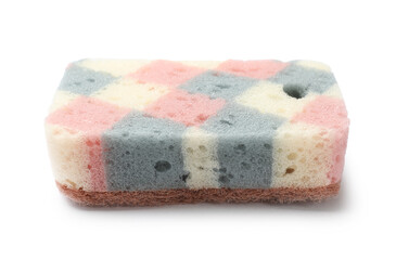 One colorful kitchen sponge isolated on white