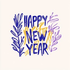 Fototapeta premium Text happy year art.