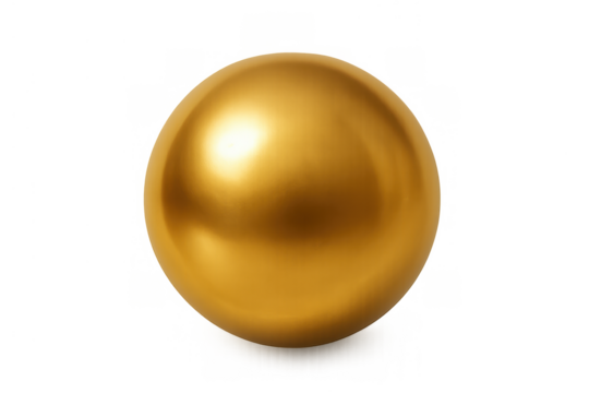 Golden sphere object reflecting light, a luxurious metallic 3d orb on transparent background for design elements