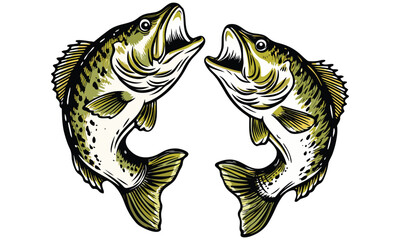 Bass Fish Clipart – Largemouth Fishing SVG
