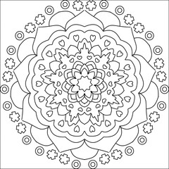 Vector  Hand drawn mandala background black and white