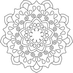 Vector  Hand drawn mandala background black and white

