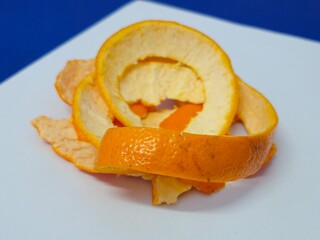 Close-Up of an Orange Peel. Compost. Composting. Free waste renewable 