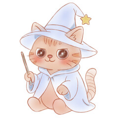 Cute wizard cat(Caspaw) สีอ่อนพาสเทล