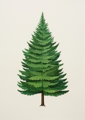Fototapeta premium Pine tree drawing plant green.