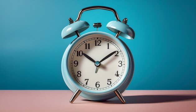 Retro Alarm Clock on Pink Surface Time Management Concept