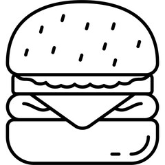 Cheeseburger Outline Icon