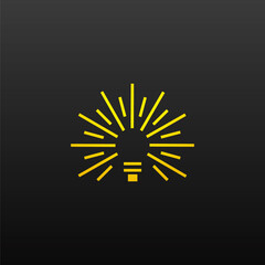 creative bulb logo design with line art style