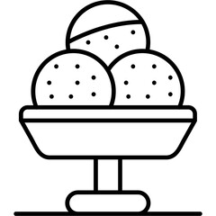 Ice Cream Cup Outline Icon