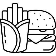 Fast Food Combo Outline Icon
