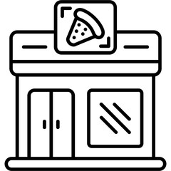 Pizza Shop Outline Icon