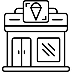 Ice Cream Shop Outline Icon