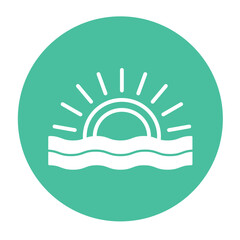 Ocean Sunrise Vector icon which can easily modify or edit