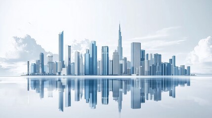 Dubai Skyline Reflection