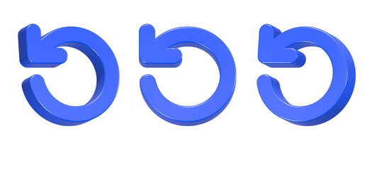 3d rendering icon reload in blue color