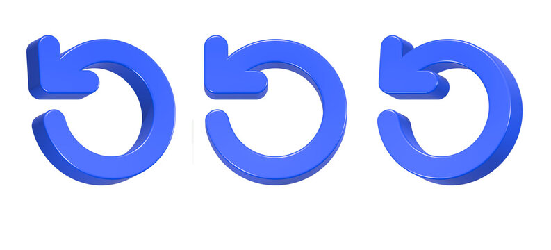 3d rendering icon reload in blue color
