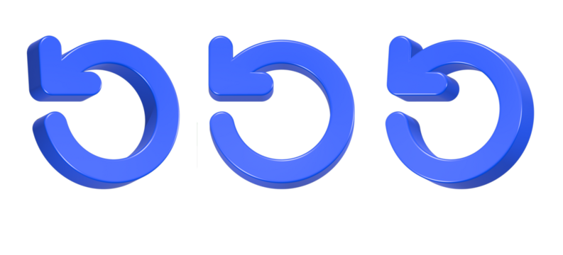 3d rendering icon reload in blue color