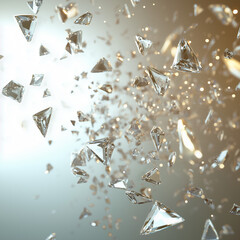 Stunning crystal shards floating dynamically, adding elegance and sparkle to your next project with clarity