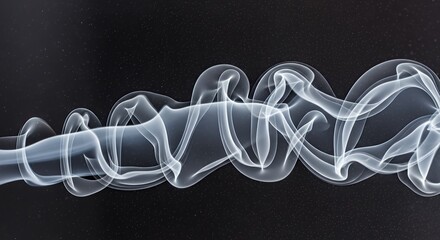 Graceful White Smoke Trails on a Dark Background.