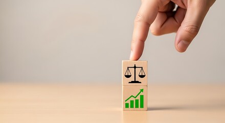 Growth in Justice Balancing Legal Scales and Market Expansion Concepts