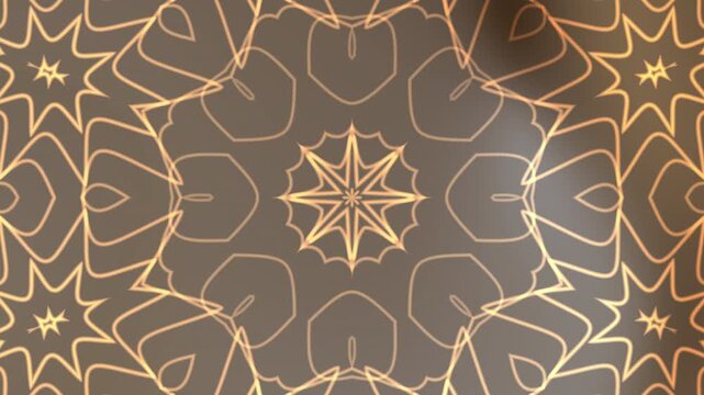 Moving Abstract Kaleidoscope Golden Granola and Brown Pod Background.