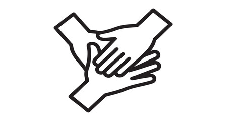 Obraz premium Massage of skin palm, two hands thin line icon, spa massage concept. Vector graphics. Massaging art for human hand, therapy sign on white background, style icon mobile or web design