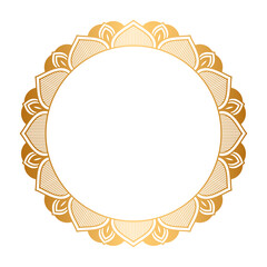 Luxury Gold circle Mandala Transparent Background Floral Islamic