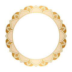 Golden circle Mandala frame border