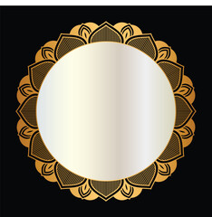 Golden circle mandala frame border