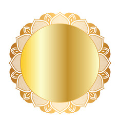 Luxury Golden Mandala Pattern Circle Islamic Wedding Frame Invitation Background